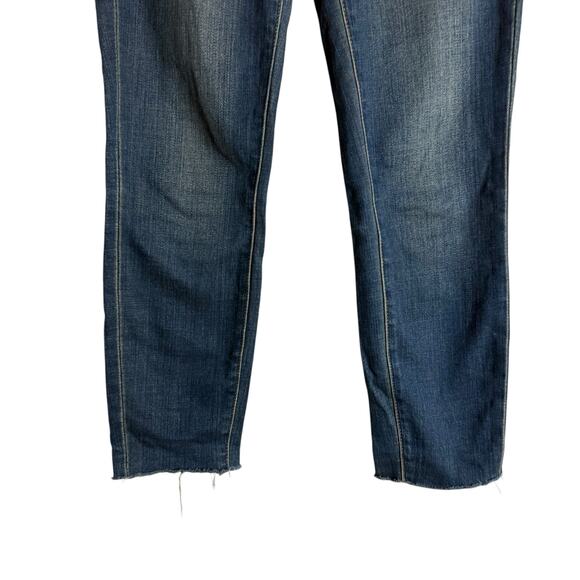 L’Agence Sada Slim Leg Cropped High Rise Raw Hem Denim Blue Jeans Size 24 - Picture 8 of 11